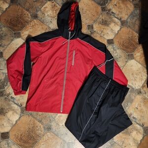 BCG Men's Red and Black Hooded Jacket Size M.